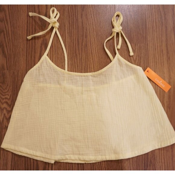 Colsie Yellow Cotton Gauze Tank Top - Size XS, NWT - Picture 2 of 6